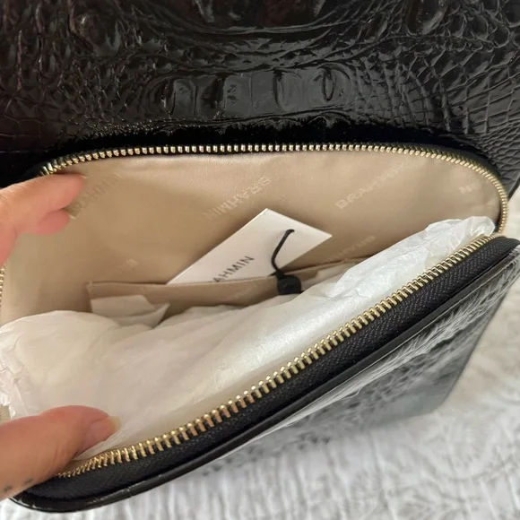 Brahmin Dartmouth Croc-Embossed Genuine Leather Backback in Black Melbourne🖤 NWT - Picture 6 of 11